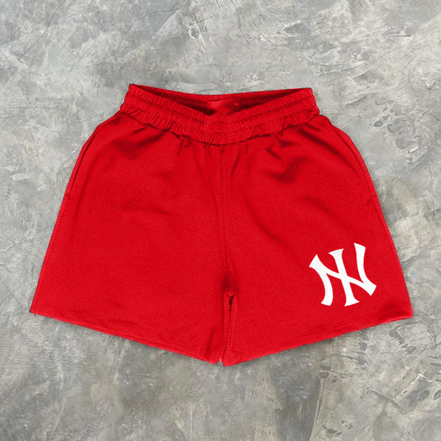 Casual sports graphic print shorts