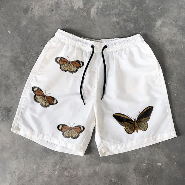 Butterfly retro swimming trunks casual street shorts