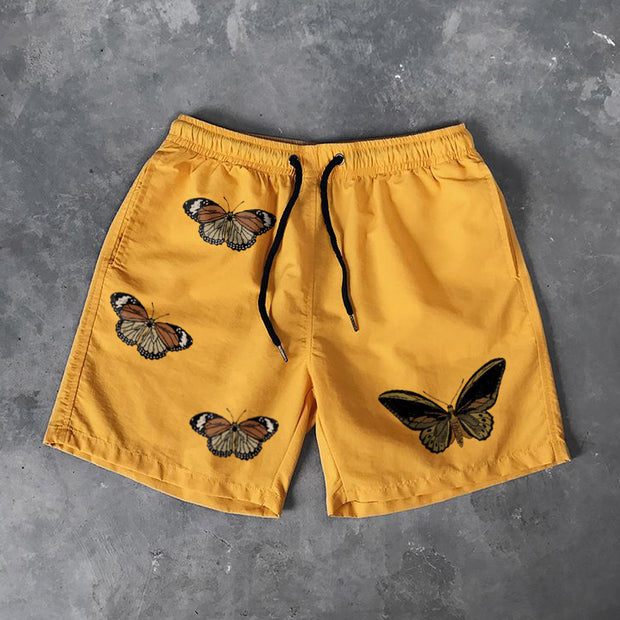 Butterfly retro swimming trunks casual street shorts