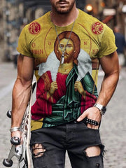 Printed round neck short sleeves t-shirts