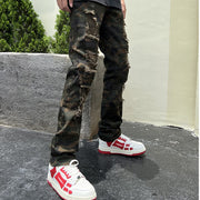 Jeans Retro Stretch Camouflage Cargo Pants Ripped Pants