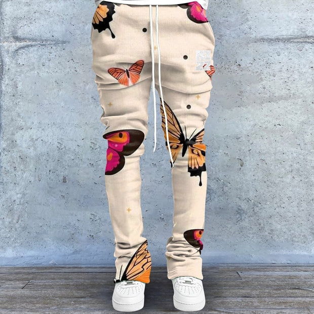 Retro Butterfly Tide Brand Printed Street Trousers