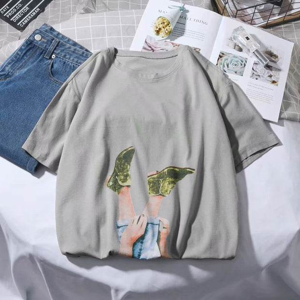 Hip-hop tide brand ins Hong Kong style trend short-sleeved T-shirt