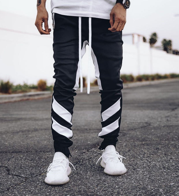 Colorblock straight running gym trousers