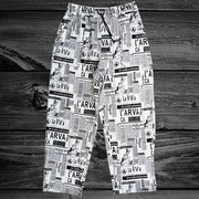 Personalized newspaper print street trousers