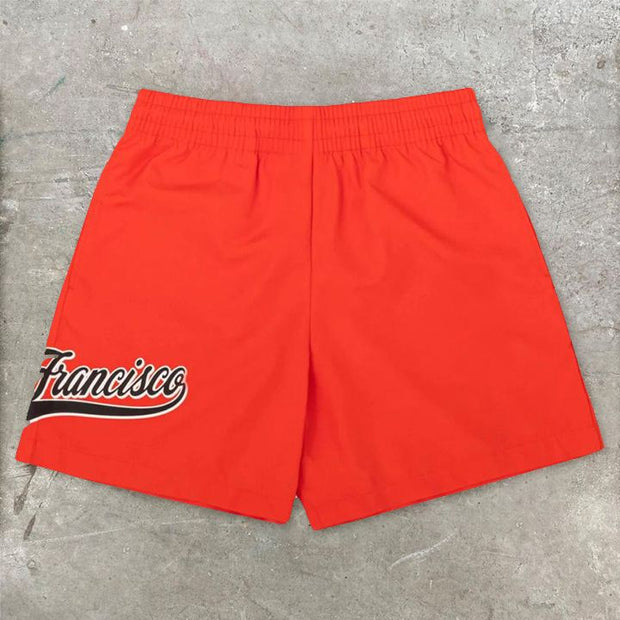 Personalized letter print sports shorts