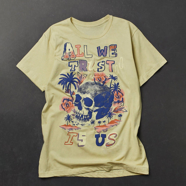 Vintage Khaki Print Street T-Shirt