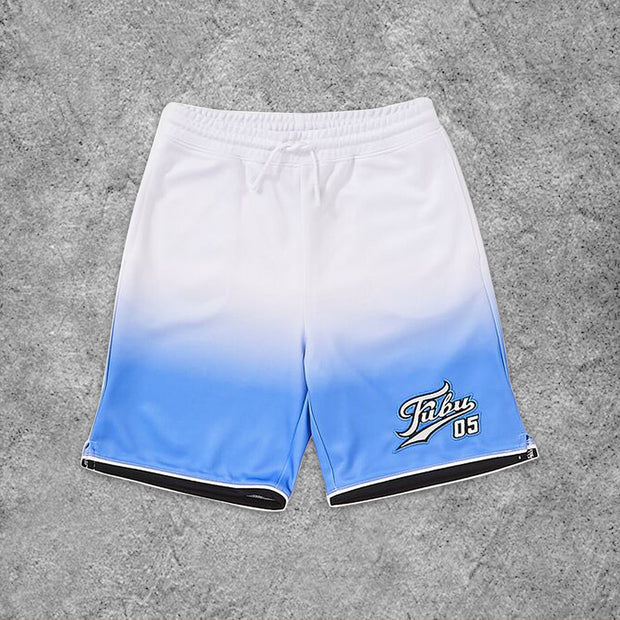 Casual Gradient Letter Print Basketball Shorts