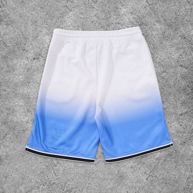 Casual Gradient Letter Print Basketball Shorts