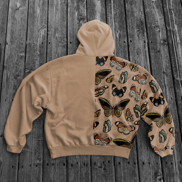 Color block butterfly retro street hoodie