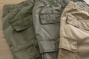 Multi Pocket Elastic Waist Cargo Shorts Casual Cropped Pants