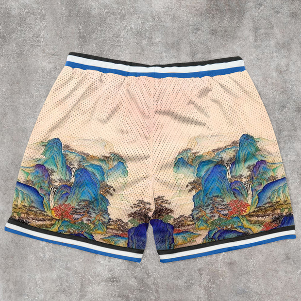 Tide Brand Landscape Print Mesh Shorts