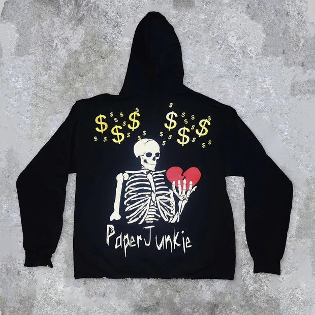 Personalized skull street style hoodie men
