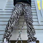 Personalized zebra print casual men's trousers