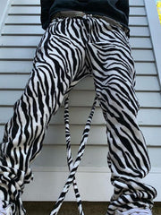 Personalized zebra print casual men's trousers