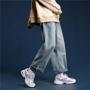 Wide-leg jeans men's straight loose ins pants trend wild retro drape mopping daddy trousers