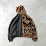 Fashion butterfly stitching personalized zipper hoodie