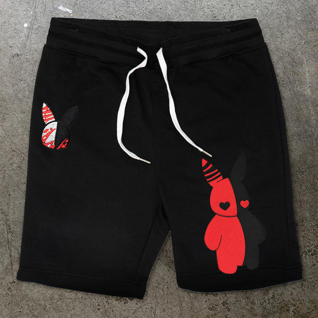 Colorblock Rabbit Tide Brand Retro Street Shorts