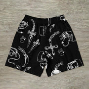 Street style personality printed casual shorts