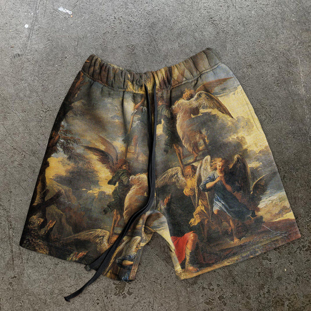 Personalized retro print shorts