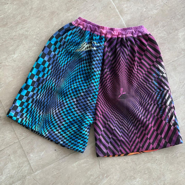 Contrast Stripe Vintage Street Cotton Shorts