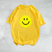 Smile print fashion short-sleeved T-shirt