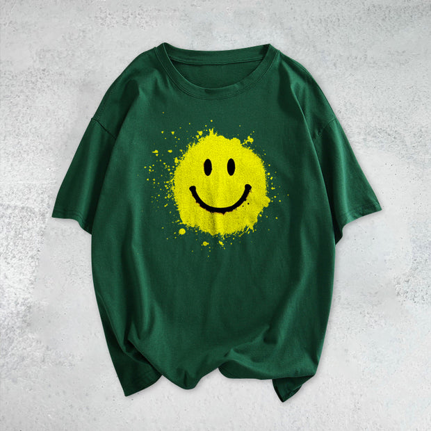 Smile print fashion short-sleeved T-shirt