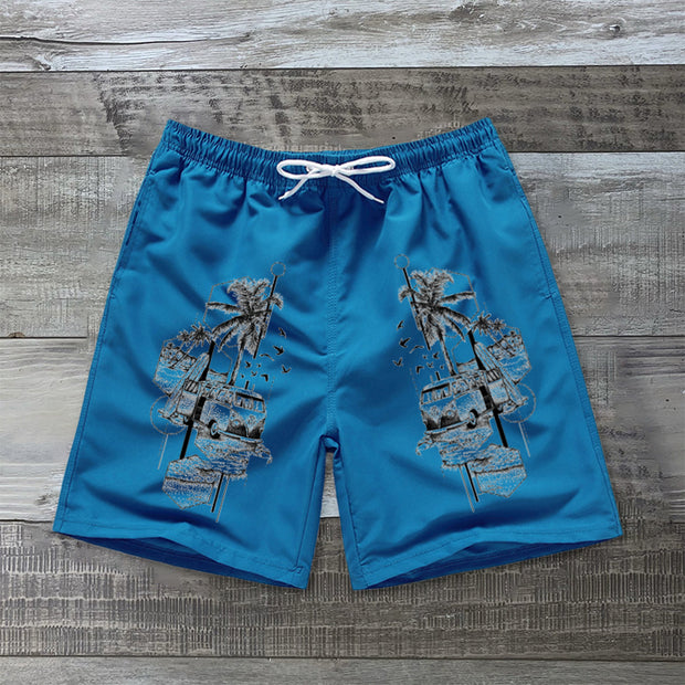 Fashion print Hawaiian shorts