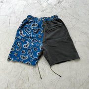 Stitching cashew flower fashion casual shorts