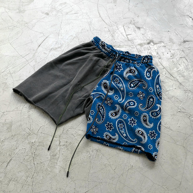 Stitching cashew flower fashion casual shorts