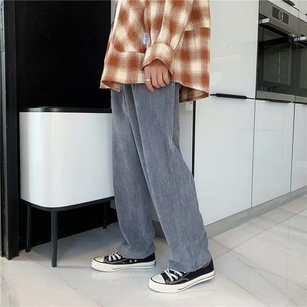 Loose casual straight wide-leg trousers