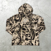 Retro skull pattern long-sleeved hoodie