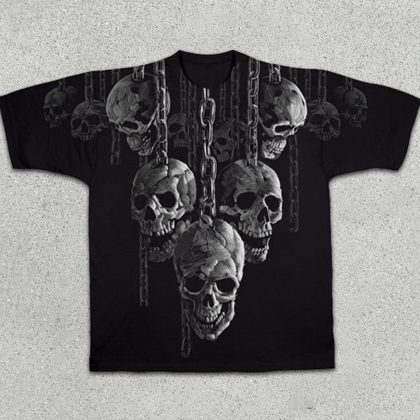 Skull Chain Print Short Sleeve T-Shirt