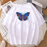 Butterfly print couple T-shirt