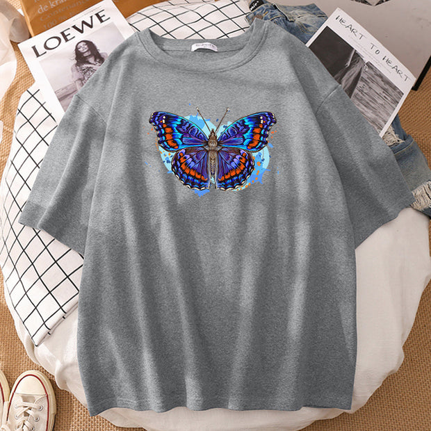 Butterfly print couple T-shirt