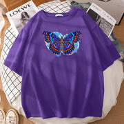 Butterfly print couple T-shirt