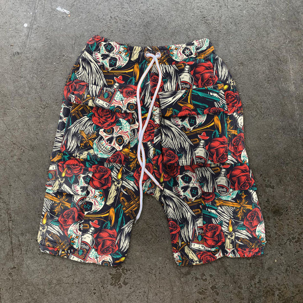 Spoof fashion print cargo shorts