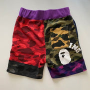 Spliced camouflage print casual shorts loose pants