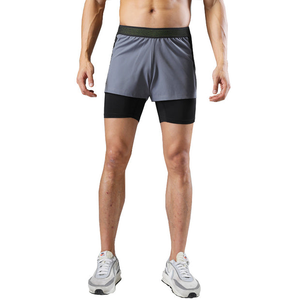 Fitness Running Quick Dry Shorts Track and Field Double Layer Sports Shorts