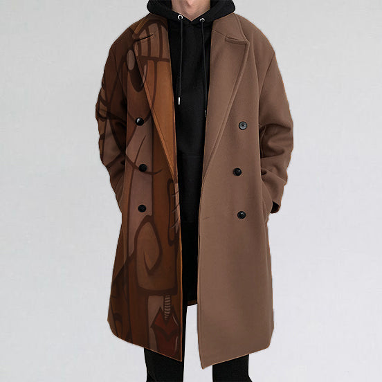 Abstract art irregular casual long coat