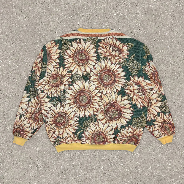 Vintage Daisy Fashion Casual Long Sleeve Sweatshirt
