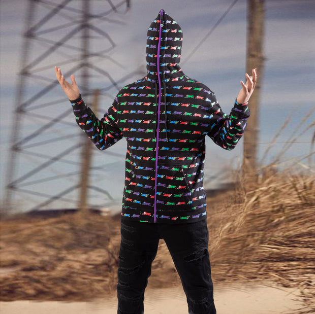 Casual screaming personality long-sleeved loose street zipper hoodie