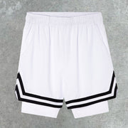 Fake two-piece basketball shorts men's training fitness sports running quick-drying pants