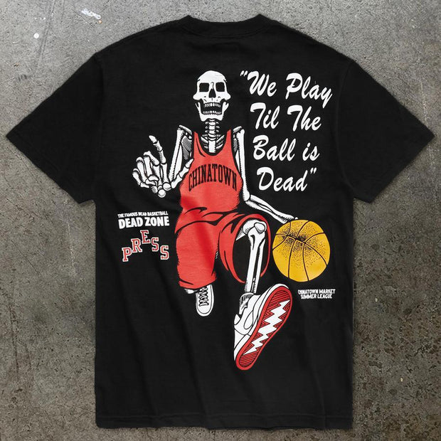 Casual skull basketball print T-shirt