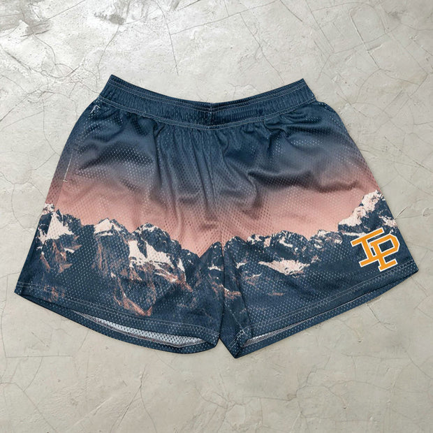 Personalized casual elastic waist printed shorts