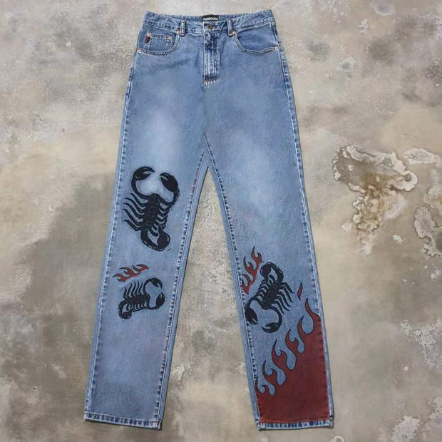 Hell scorpion casual street western jeans