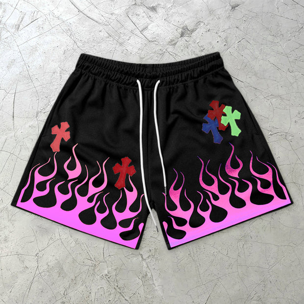 Cross Flame Fashion Casual Sports Shorts