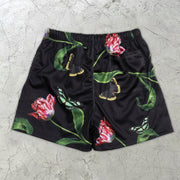 Retro Fashion Floral Sweat Shorts