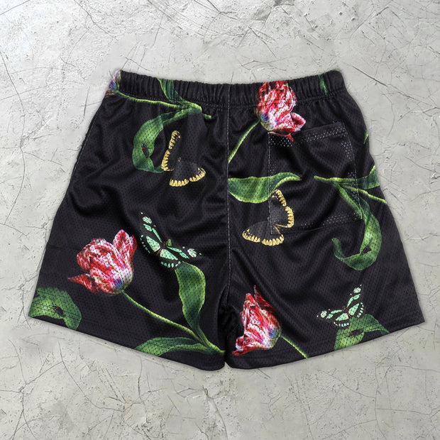Retro Fashion Floral Sweat Shorts