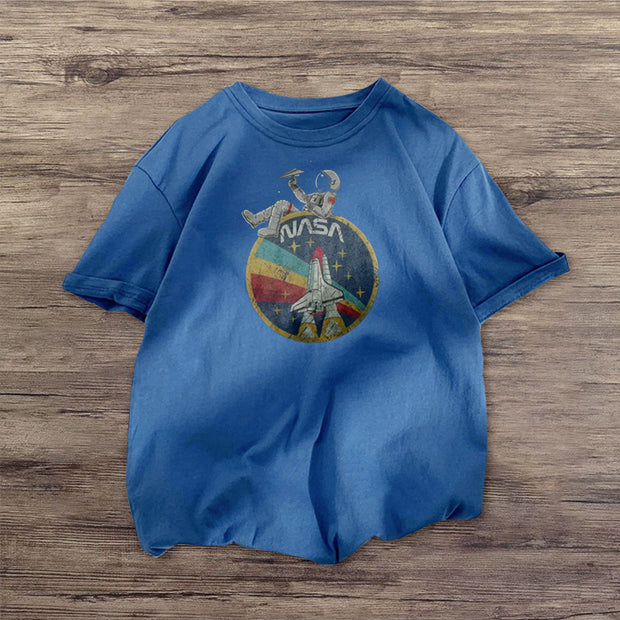 Astronaut retro print fashion T-shirt